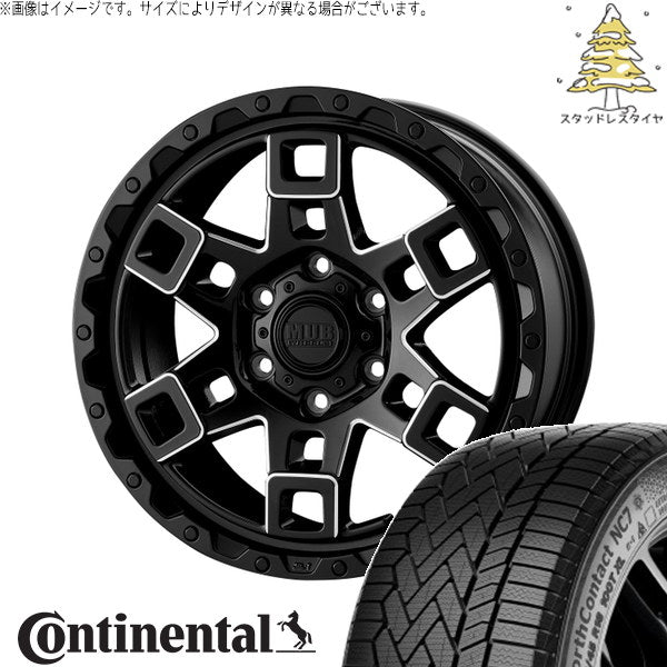 コンチネンタル ノースコンタクト NC7 265/60R18 ＋ マットバーン XR-450T グロスブラックマシニング(GBK/M) 18インチ 8.5J +25 6H139.7P スタッドレス・ホイール4本セット。1枚目。