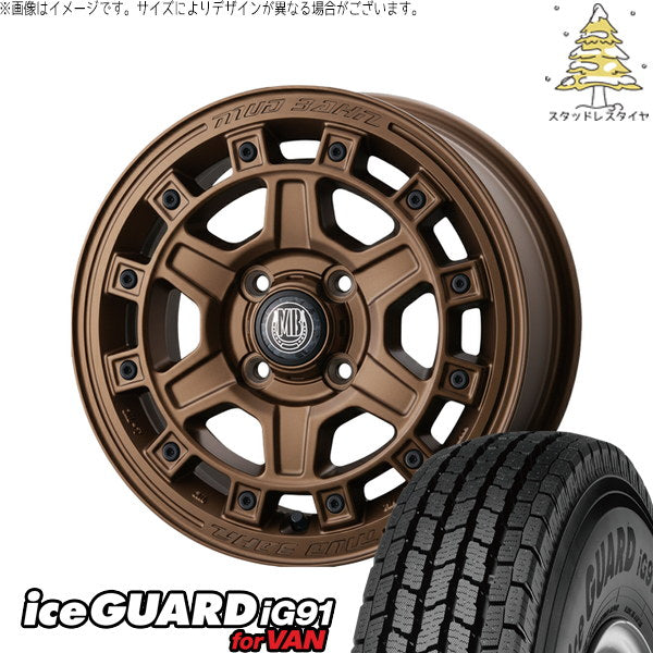 ヨコハマタイヤ アイスガード91 IG91 155/80R14 ＋ マットバーン XR-710C ブラストブロンズ(BBR) 14インチ 5.0J +39 4H100P スタッドレス・ホイール4本セット。1枚目。