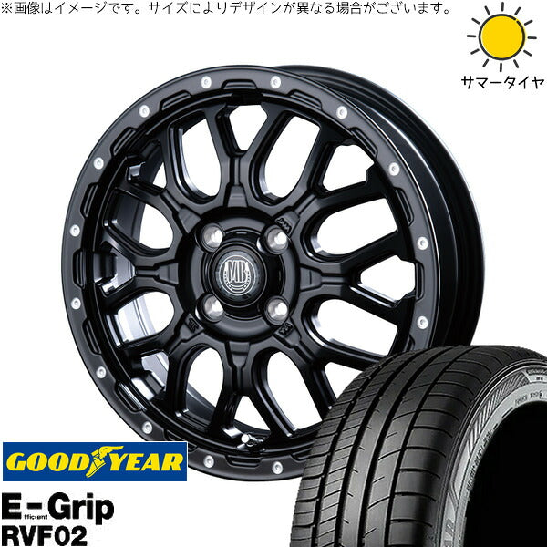 グッドイヤー エフィシェントグリップ RVF02 165/60R15 ＋ マットバーン XR-800M マットブラックピアスポリッシュ(MBK/PP) 15インチ 4.5J +45 4H100P サマー・ホイール4本セット。1枚目。