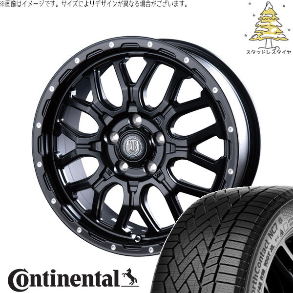 コンチネンタル ノースコンタクト NC7 215/65R16 ＋ マットバーン XR-800M マットブラックピアスポリッシュ(MBK/PP) 16インチ 6.5J +35 5H114.3P スタッドレス・ホイール4本セット。1枚目。