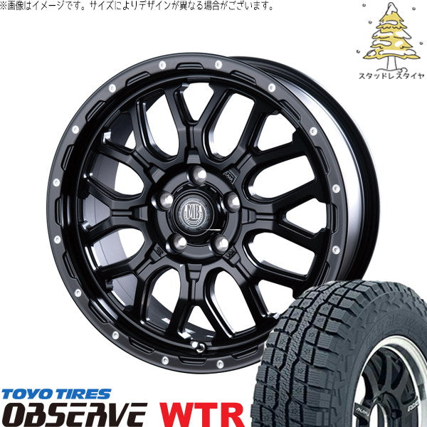 トーヨータイヤ オブザーブ W/T-R 265/70R17 ＋ マットバーン XR-800M マットブラックピアスポリッシュ(MBK/PP) 17インチ 7.5J +25 6H139.7P スタッドレス・ホイール4本セット。1枚目。