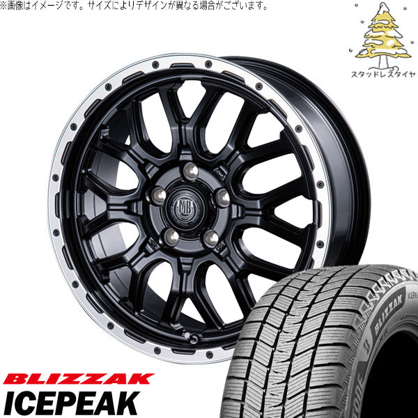 ブリヂストン ブリザック ICEPEAK 215/70R16 ＋ マットバーン XR-800M マットブラックリムポリッシュ(MBK/RP) 16インチ 5.5J 0 5H139.7P スタッドレス・ホイール4本セット。1枚目。