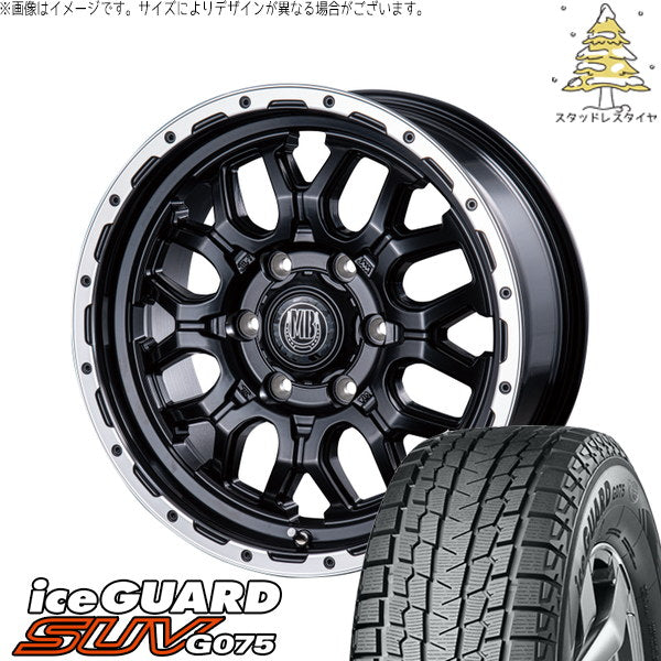 ヨコハマタイヤ アイスガード SUV G075 215/70R15 ＋ マットバーン XR-800M マットブラックリムポリッシュ(MBK/RP) 15インチ 6.0J +33 6H139.7P スタッドレス・ホイール4本セット。1枚目。