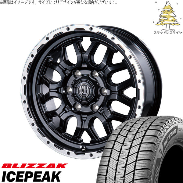 ブリヂストン ブリザック ICEPEAK 215/65R16 ＋ マットバーン XR-800M マットブラックリムポリッシュ(MBK/RP) 16インチ 6.5J +38 6H139.7P スタッドレス・ホイール4本セット。1枚目。
