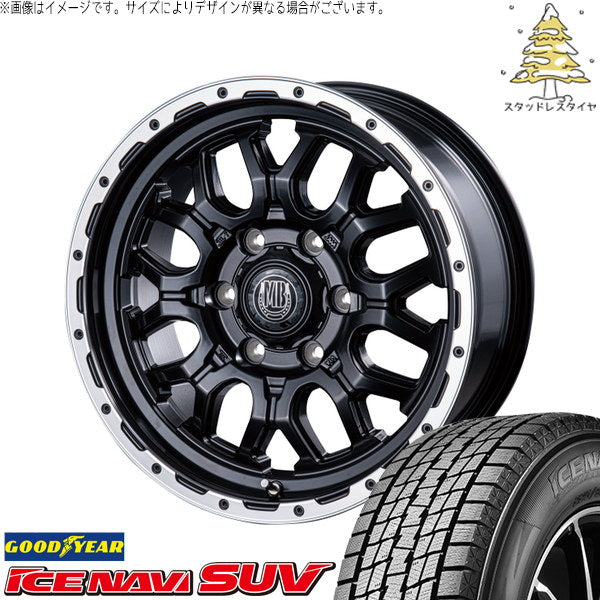 グッドイヤー アイスナビ SUV 215/65R16 ＋ マットバーン XR-800M マットブラックリムポリッシュ(MBK/RP) 16インチ 6.5J +38 6H139.7P スタッドレス・ホイール4本セット。1枚目。