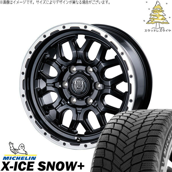 ミシュラン エックスアイス スノー+ 215/65R16 ＋ マットバーン XR-800M マットブラックリムポリッシュ(MBK/RP) 16インチ 6.5J +38 6H139.7P スタッドレス・ホイール4本セット。1枚目。