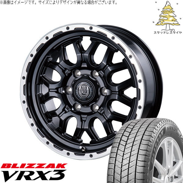 ブリヂストン ブリザック VRX3 215/65R16 ＋ マットバーン XR-800M マットブラックリムポリッシュ(MBK/RP) 16インチ 6.5J +38 6H139.7P スタッドレス・ホイール4本セット。1枚目。