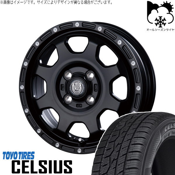 トーヨータイヤ セルシアス 165/65R15 ＋ マットバーン XR-910K マットブラック/ピアスポリッシュ(MBK/PP) 15インチ 4.5J +45 4H100P オールシーズン・ホイール4本セット。1枚目。