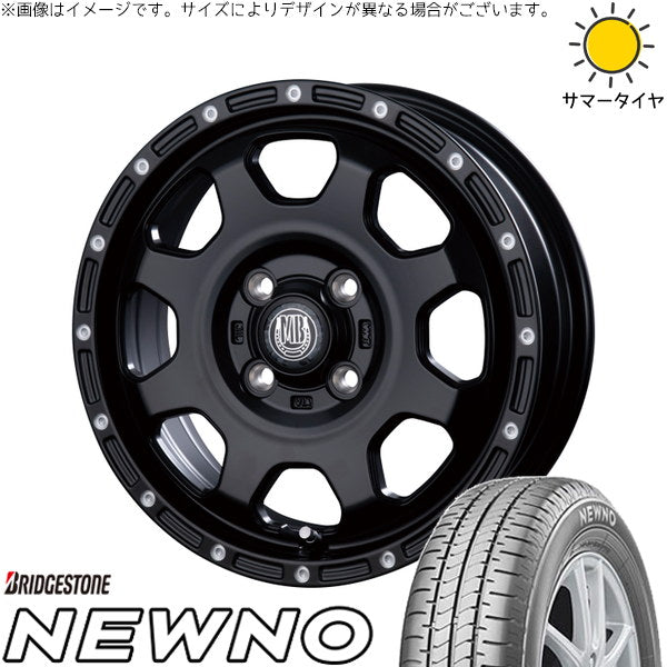 ブリヂストン ニューノ 165/65R15 ＋ マットバーン XR-910K マットブラック/ピアスポリッシュ(MBK/PP) 15インチ 4.5J +45 4H100P サマー・ホイール4本セット。1枚目。