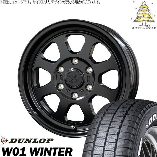 ダンロップ W01 WINTER 215/60R17 ＋ クロスブラッド XB02 サテンブラック 17インチ 6.5J +38 6H139.7P スタッドレス・ホイール4本セット。1枚目。