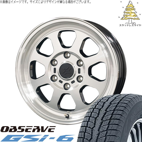 トーヨータイヤ オブザーブ Gsi-6 215/70R16 ＋ クロスブラッド XB02 ブラックポリッシュ 16インチ 6.5J +38 6H139.7P スタッドレス・ホイール4本セット。1枚目。