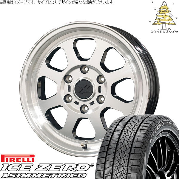 ピレリ アイスゼロアシンメトリコ 215/65R16 ＋ クロスブラッド XB02 ブラックポリッシュ 16インチ 6.5J +38 6H139.7P スタッドレス・ホイール4本セット。1枚目。