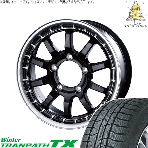 トーヨータイヤ ウィンタートランパス TX 215/70R16 ＋ X-FIELD α ブラックリムポリッシュ 16インチ 5.5J +20 5H139.7P スタッドレス・ホイール4本セット。1枚目。