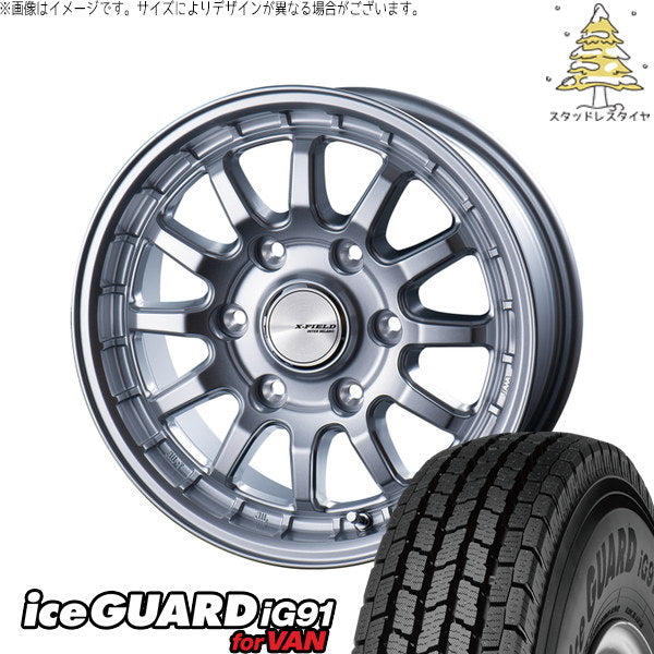 ヨコハマタイヤ アイスガード91 IG91 215/70R15 ＋ X-FIELD α シルバー 15インチ 6.0J +43 6H139.7P スタッドレス・ホイール4本セット。1枚目。