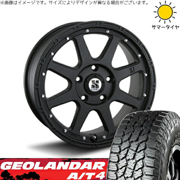 ヨコハマタイヤ ジオランダー A/T4 G018 185/85R16 ＋ エクストリームJ フラットブラック 16インチ 7J +35 5H114.3P サマー・ホイール4本セット。1枚目。