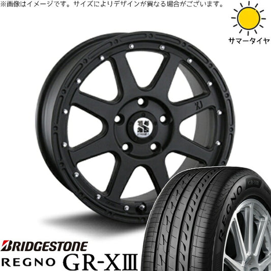 ブリヂストン レグノ GR-X3 215/55R17 ＋ エクストリームJ フラットブラック 17インチ 7.5J +38 5H114.3P サマー・ホイール4本セット。1枚目。