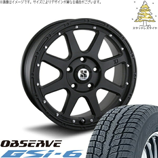 トーヨータイヤ オブザーブ Gsi-6 175/80R16 ＋ エクストリームJ フラットブラック 16インチ 7J +35 5H114.3P スタッドレス・ホイール4本セット。1枚目。