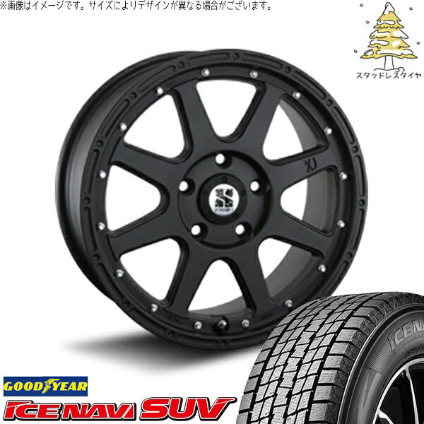 グッドイヤー アイスナビ SUV (ICENAVI SUV) 225/70R16 ＋ エクストリームJ フラットブラック 16インチ 7.0J +35 5H114.3P スタッドレス・ホイール4本セット。1枚目。
