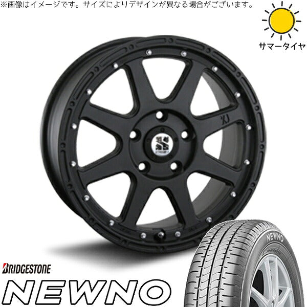 ブリヂストン ニューノ 225/55R18 ＋ エクストリームJ フラットブラック 18インチ 8J +40 5H114.3P サマー・ホイール4本セット。1枚目。