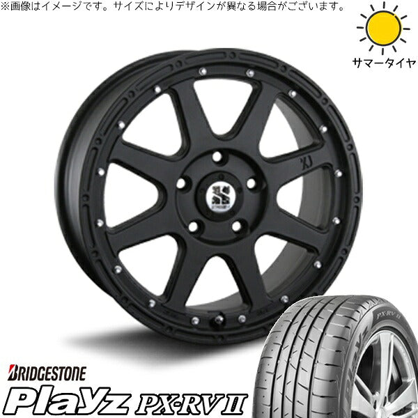 ブリヂストン プレイズ PX-RV2 225/55R18 ＋ エクストリームJ フラットブラック 18インチ 8J +40 5H114.3P サマー・ホイール4本セット。1枚目。