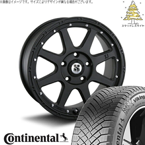 コンチネンタル バイキングコンタクト8 225/60R17 ＋ エクストリームJ フラットブラック 17インチ 7.5J +38 5H114.3P スタッドレス・ホイール4本セット。1枚目。