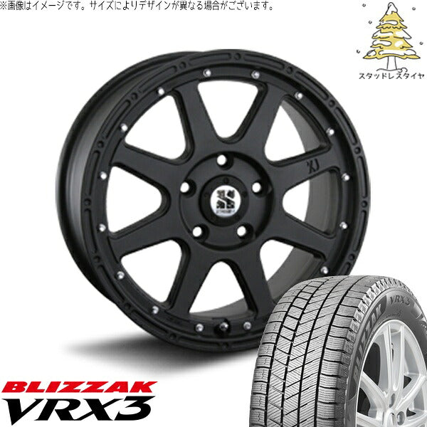 ブリヂストン ブリザック VRX3 215/55R17 ＋ エクストリームJ フラットブラック 17インチ 7.5J +38 5H114.3P スタッドレス・ホイール4本セット。1枚目。
