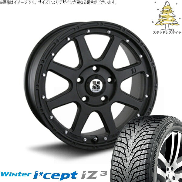ハンコック ウィンターアイセプト IZ3 W636 (Winter i*cept iZ3 W636) 205/60R16 ＋ エクストリームJ フラットブラック 16インチ 7J +35 5H114.3P スタッドレス・ホイール4本セット。1枚目。