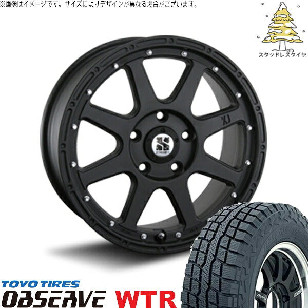 トーヨータイヤ オブザーブ W/T-R 225/70R16 ＋ エクストリームJ フラットブラック 16インチ 7J +35 5H114.3P スタッドレス・ホイール4本セット。1枚目。