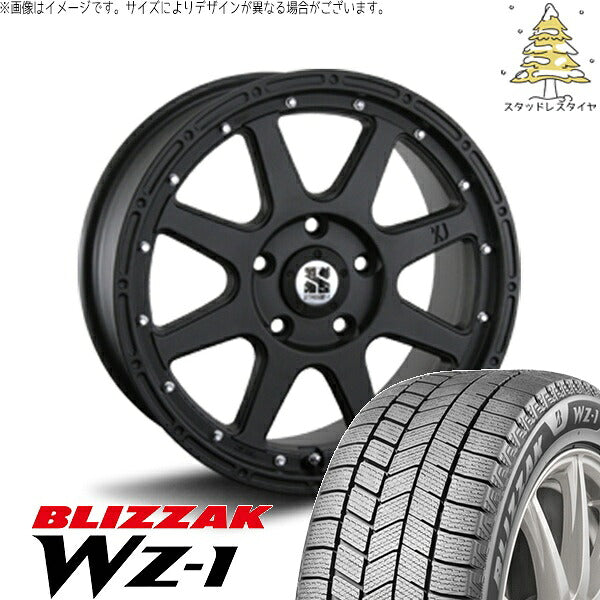 ブリヂストン ブリザック WZ-1 225/40R18 ＋ エクストリームJ フラットブラック 18インチ 8J +40 5H114.3P スタッドレス・ホイール4本セット。1枚目。