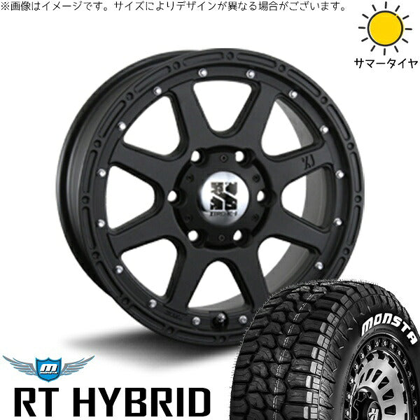 モンスタタイヤ RT ハイブリッド 265/70R17 ＋ エクストリームJ フラットブラック 17インチ 7.5J +25 6H139.7P サマー・ホイール4本セット。1枚目。