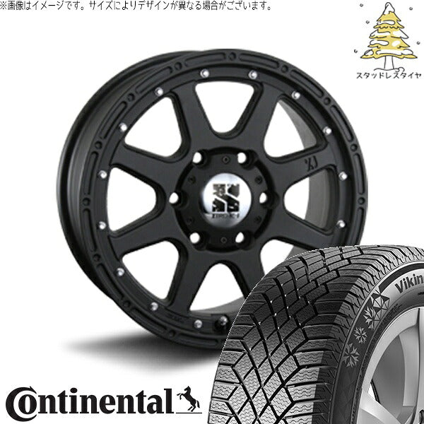 コンチネンタル バイキングコンタクト7 265/70R17 ＋ エクストリームJ フラットブラック 17インチ 7.5J +25 6H139.7P スタッドレス・ホイール4本セット。1枚目。