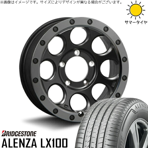 ブリヂストン アレンザ LX100 215/70R16 ＋ エクストリームJ XJ03 フラットブラックスモーク 16インチ 6J -5 5H139.7P サマー・ホイール4本セット。1枚目。