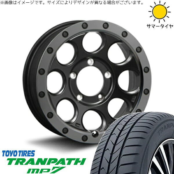 トーヨータイヤ トランパス MP7 215/70R16 ＋ エクストリームJ XJ03 フラットブラックスモーク 16インチ 6J -5 5H139.7P サマー・ホイール4本セット。1枚目。