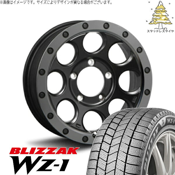 ブリヂストン ブリザック WZ-1 215/70R16 ＋ エクストリームJ XJ03 フラットブラックスモーク 16インチ 6J -5 5H139.7P スタッドレス・ホイール4本セット。1枚目。