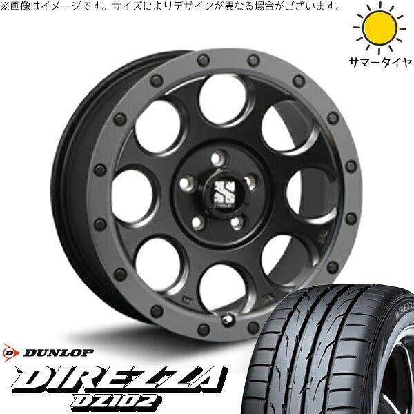 ダンロップ ディレッツァ DZ102 215/40R17 ＋ エクストリームJ XJ03 フラットブラックスモーク 17インチ 7.5J +42 5H114.3P サマー・ホイール4本セット。1枚目。