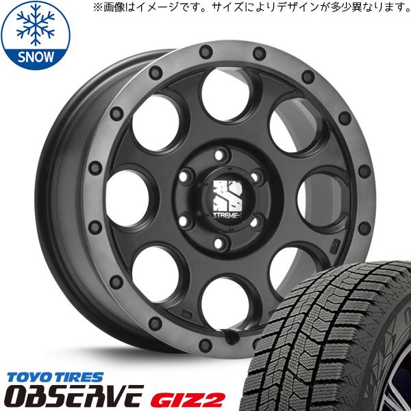 トーヨータイヤ OBSERVE 225/45R18 ＋ エクストリームJ XJ03 フラットブラックスモーク 18インチ 8J +40 5H114.3P スタッドレス・ホイール4本セット。1枚目。
