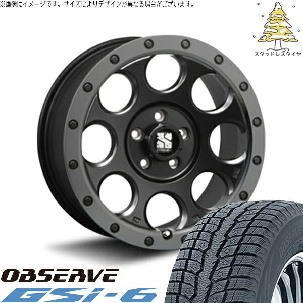 トーヨータイヤ オブザーブ Gsi-6 225/70R16 ＋ エクストリームJ XJ03 フラットブラックスモーク 16インチ 7J +35 5H114.3P スタッドレス・ホイール4本セット。1枚目。