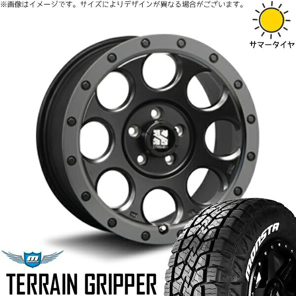 モンスタタイヤ テレーングリッパー (TERRAIN GRIPPER) 215/70R16 ＋ エクストリームJ XJ03 フラットブラックスモーク 16インチ 7J +35 5H114.3P サマー・ホイール4本セット。1枚目。