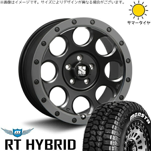 モンスタタイヤ RTハイブリッド (RT HYBRID) 215/65R16 ＋ エクストリームJ XJ03 フラットブラックスモーク 16インチ 7J +35 5H114.3P サマー・ホイール4本セット。1枚目。