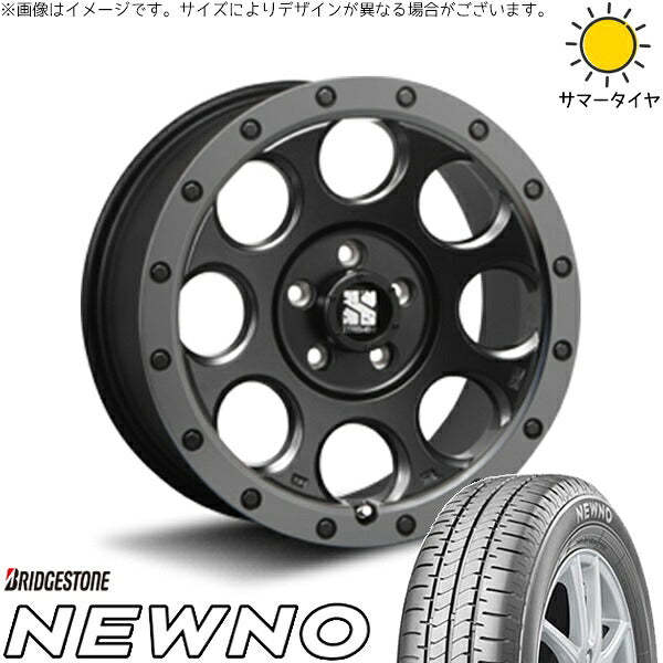 ブリヂストン ニューノ 215/45R17 ＋ エクストリームJ XJ03 フラットブラックスモーク 17インチ 7.5J +42 5H114.3P サマー・ホイール4本セット。1枚目。