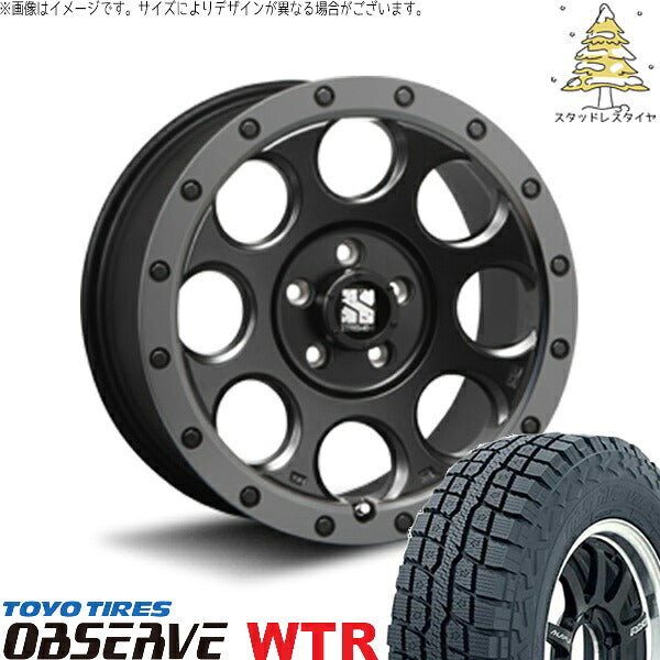 トーヨータイヤ オブザーブ W/T-R (OBSERVE WTR) 225/70R16 ＋ エクストリームJ XJ03 フラットブラックスモーク 16インチ 7.0J +35 5H114.3P スタッドレス・ホイール4本セット。1枚目。