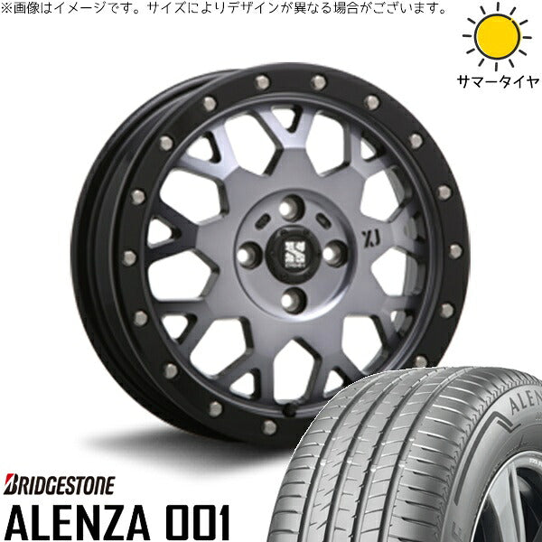 ブリヂストン アレンザ 001 215/65R16 ＋ エクストリームJ XJ04 グロスブラックミルド/スモーク 16インチ 6.5J +38 4H100P サマー・ホイール4本セット。1枚目。