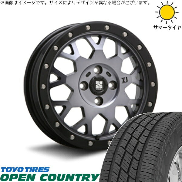 トーヨータイヤ オープンカントリー H/T2 215/70R16 ＋ エクストリームJ XJ04 グロスブラックミルド/スモーク 16インチ 6.5J +38 4H100P サマー・ホイール4本セット。1枚目。