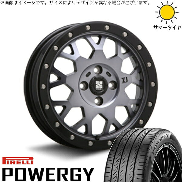 ピレリ パワジー 215/65R16 ＋ エクストリームJ XJ04 グロスブラックミルド/スモーク 16インチ 6.5J +38 4H100P サマー・ホイール4本セット。1枚目。