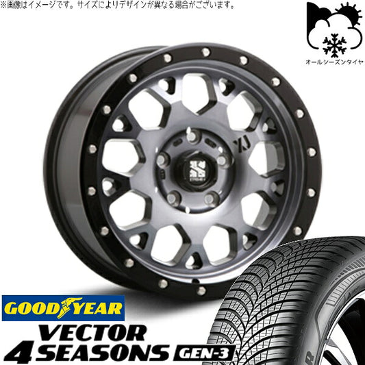 グッドイヤー ベクター4シーズンズ GEN-3 255/45R20 ＋ エクストリームJ XJ04 グロスブラックミルド/スモーク 20インチ 8.5J +35 5H114.3P オールシーズン・ホイール4本セット。1枚目。