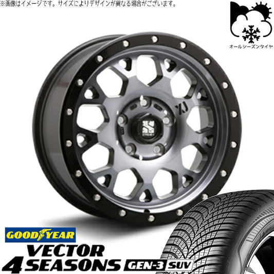 グッドイヤー ベクター4シーズンズ GEN-3 SUV 255/50R20 ＋ エクストリームJ XJ04 グロスブラックミルド/スモーク 20インチ 8.5J +35 5H114.3P オールシーズン・ホイール4本セット。1枚目。