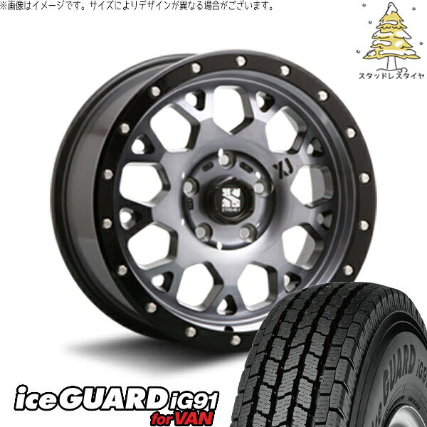 ヨコハマタイヤ アイスガード91 (iceGUARD91 IG91) 225/75R16 ＋ エクストリームJ XJ04 グロスブラックミルド/スモーク 16インチ 7.0J +35 5H114.3P スタッドレス・ホイール4本セット。1枚目。