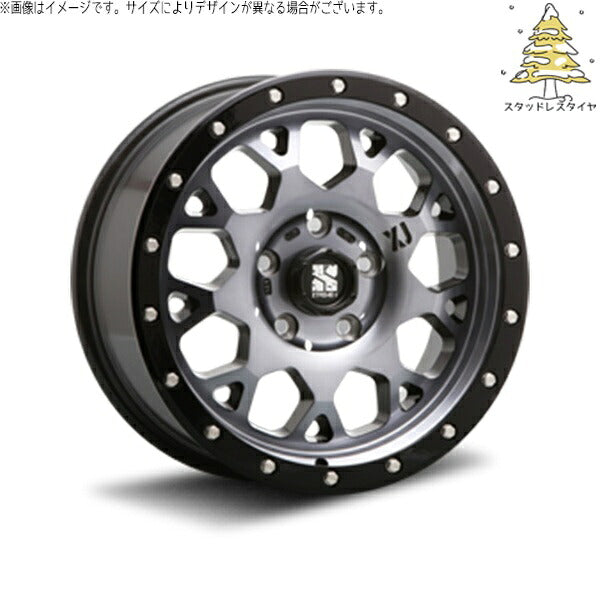輸入スタッドレスタイヤ（銘柄指定不可） 215/55R17 ＋ エクストリームJ XJ04 グロスブラックミルド/スモーク 17インチ 7.0J +42 5H114.3P ホイール4本セット。1枚目。