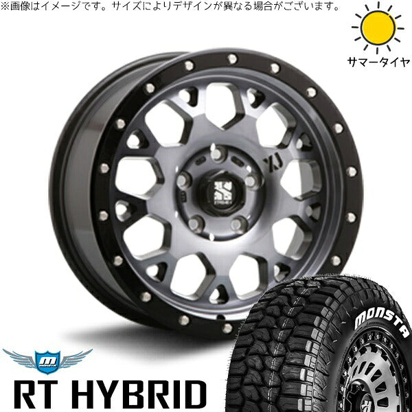 モンスタタイヤ RTハイブリッド (RT HYBRID) 215/65R16 ＋ エクストリームJ XJ04 グロスブラックミルド/スモーク 16インチ 7J +35 5H114.3P サマー・ホイール4本セット。1枚目。