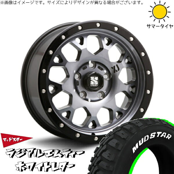 マッドスター ラジアルMT 215/70R16 ＋ エクストリームJ XJ04 グロスブラックミルド/スモーク 16インチ 7J +35 5H114.3P サマー・ホイール4本セット。1枚目。